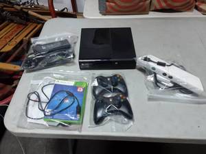 lot 34 image: XBox 360 With Power Cord, 2-Remotes, XBox Connect & Disney Infinity Game & Pad