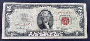 lot 174 image: 1953 $2.00 Red Seal Note