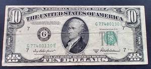 lot 186 image: 1950 B $10.00 Note