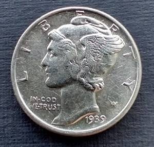 lot 187 image: 1939 Mercury Dime