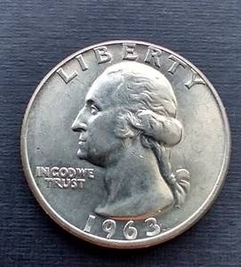 lot 188 image: 1963-D Silver Quarter