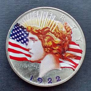lot 200 image: 1922 Colorized Peace Dollar