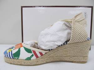 lot 26 image: Brand New COACH Kerrie Patchwork Wedge Sandals - Womens Size 9