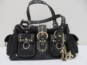 lot 40 image: Brand New Larger KATHY Van Zeeland Black Leather Purse wGold Accessories