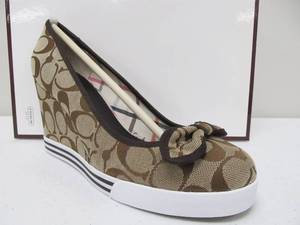 lot 50 image: Brand New COACH Sweetie Wedge - KhakiBrown - Size 8