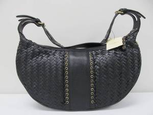 lot 53 image: Brand New COLE HAAN Weaved Hobo Bag - Black
