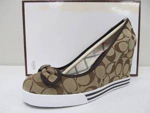 lot 55 image: Brand New COACH Sweetie Wedge - KhakiBrown - Size 8