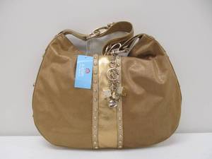 lot 77 image: Brand New KATHY VAN ZEELAND Handbag- Gold