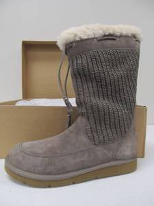 lot 170 image: Brand New UGG Suburb Crochet Leather Boots - Gray - Size 10