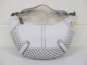 lot 3 image: Brand New COLE HAAN Paige Crochet Hobo Purse - WhiteChocolate