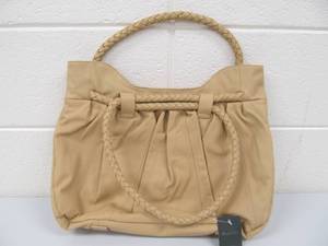 lot 11 image: Brand New MARSHALL FIELDS Braided Strap Satchel - Camel