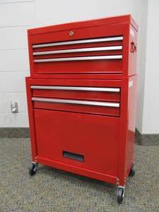 lot 146 image: Like New Rolling 2-Piece Metal Tool Chest