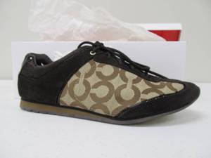 lot 158 image: Brand New COACH Kelbie Sneakers - KhakiBrown - Womens Size 8