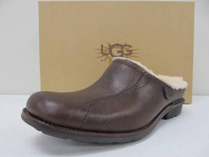 lot 89 image: Brand New UGG Langford Mules Brown Leather Clogs - Size 9.5