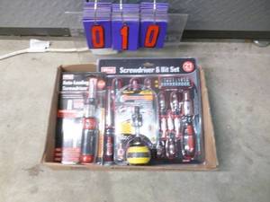 Flat of new misc screw driver sets. As shown.