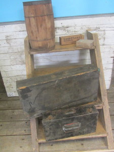lot 55 image: Wooden Salesmans Case, Metal 1st Aid