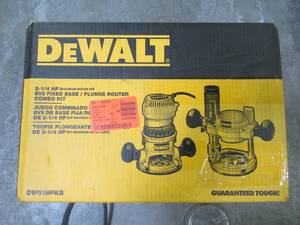 lot 2 image: DEWALT 12 Amp 2.25 HP Fixed and Plunge Base Corded Router Kit DW618PKB