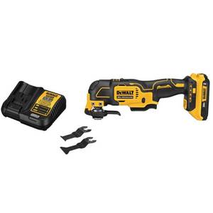 lot 37 image: Dewalt ATOMIC 20-Volt MAX Cordless Brushless Oscillating Multi-Tool with (1) 20-Volt Battery 2.0Ah & Charger, DCS354D1 - LIKE NEW