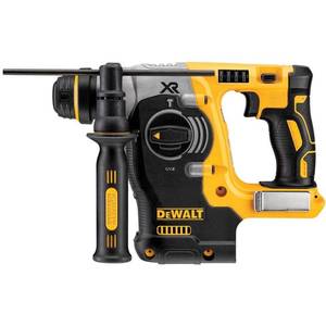 lot 46 image: Dewalt 20-Volt MAX XR Li-Ion 1 in. Cordless SDS-plus Brushless L-Shape ConcreteMasonry Rotary Hammer (Tool-Only), DCH273B - Like New. MISSING SIDE HANDLE AND DEPTH ROD.