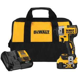 lot 104 image: Dewalt 20-Volt MAX XR Cordless Brushless 3-Speed 14 in. Impact Driver with (1) 20-Volt 5.0Ah Battery & Charger, DCF887P1 - Slightly Used.