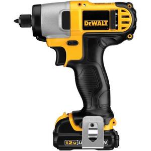 lot 120 image: Dewalt 12-Volt MAX Lithium-Ion Cordless 14 in. Impact Driver Kit with (1) Batteries 1.5Ah, Charger and Contractor Bag, DCF815S2 - Like New.