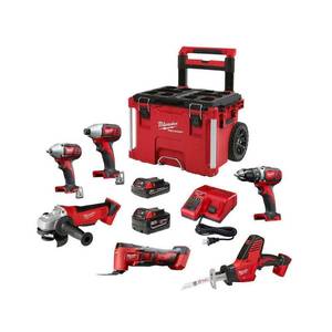 lot 138 image: Milwaukee 2698-26PO M18 6-Tool PACKOUT Combo Kit, 2698-26PO - Slightly Used