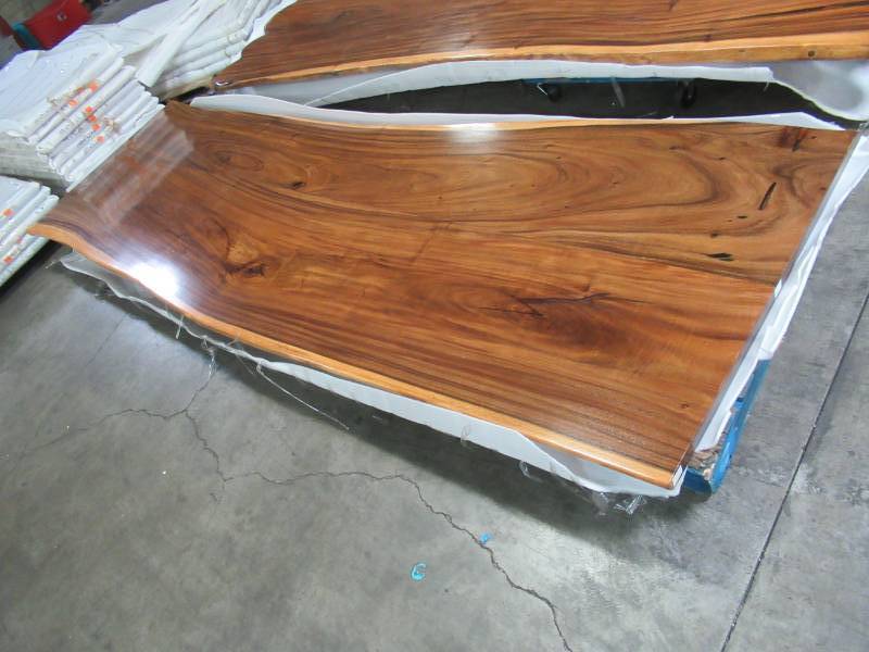 lot 1A image: Large Solid Wood Live Edge Walnut ConferenceDining Table (192602362) With 4 Metal T Bases (MTBD). Approximate Dimensions are 192 x 60 x 2 12 - SEE NOTE - LOW $3,500.00 RESERVE