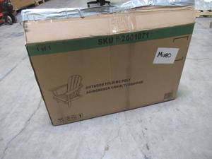 lot 221 image: Westin Outdoor Addison Weathered Wood Folding Plastic Outdoor Adirondack Chair 2001262