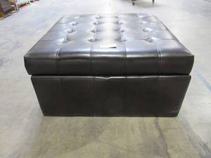 lot 234 image: Noble House Alexandria Brown Leather Storage Ottoman 641