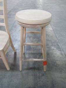 lot 246 image: International Concepts Unfinished Wood Swivel Bar Stools & Dining Chair