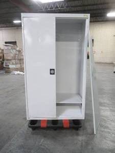 lot 247 image: Sandusky Elite Series 78 in. H x 46 in. W x 24 in. D Steel Recessed Handle Storage Cabinet in White EA4R462478-22