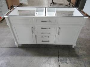 lot 301 image: Aberdeen 60 in. W Double Vanity in White Aberdeen 60W