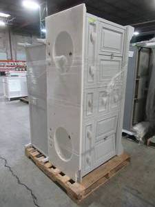lot 303 image: WHOLESALE MIXED PALLET OF 2 Vanity Cabinets with Some Damage - For Restore Project. Please inspect before bidding