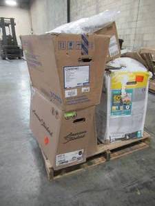 lot 328 image: WHOLESALE MIXED PALLET OF MISCELLANEOUS TOILET PARTS AND BATHROOM FAUCETS