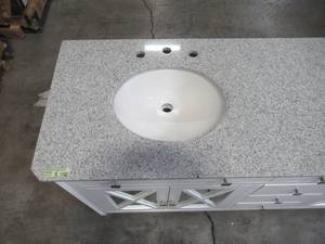 lot 332 image: Timeless Home 72 in. W x 20.5 in. D x 35 in. H Double Bathroom Vanity in White with Marble TH60472White