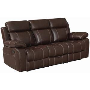 lot 2 image: Coaster Furniture Myleene Reclining Motion Sofa in Chestnut Brown 603021 - Brand New - LOW $600.00 RESERVE