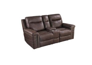 lot 3 image: Coaster Furniture Wixom Brown Power2 Loveseat 603512pp - Brand New - LOW $600.00 RESERVE