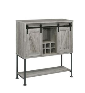 lot 7 image: Coaster Furniture Bar Cabinet in Gray Driftwood 183038 - Brand New