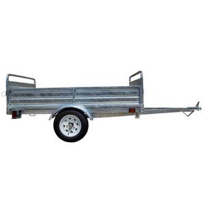 lot 9 image: Detail K2 1639 lbs. Payload Capacity 4.5 ft. x 7.5 ft. Galvanized Steel Utility Trailer with Bed Tilt and Collapsing Ends MMT5X7G - ASSEMBLED LIKE NEW
