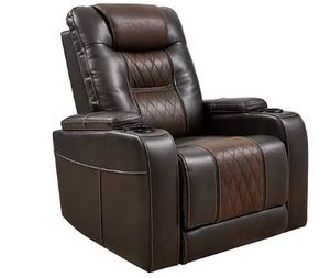 lot 12 image: Ashley Furniture Composer Power Recliner in Brown 2150713 - Brand New - LOW $600.00 RESERVE