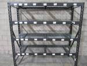 lot 101 image: Gladiator 4-Tier Welded Steel Garage Storage Shelving Unit, 77 X 24 X 72 Tall, GARS774XEG - BREIFLY USED IN WAREHOUSE