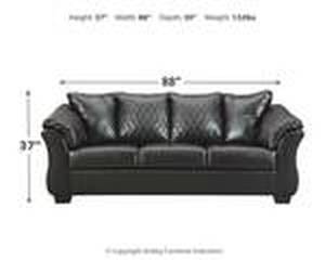 lot 17 image: BRAND NEW Signature Design by Ashley Betrillo Sofa in Black, 4050238. LOW RESERVE OF $300.00