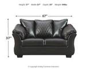 lot 18 image: BRAND NEW - Signature Design By Ashley Betrillo Loveseat in Black, 4050235. LOW RESERVE OF $300.00