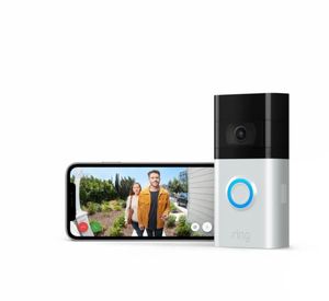 lot 606 image: Ring 1080p HD Wi-Fi Wired and Wireless Video Doorbell 3 Smart Home Camera Removable Battery Works with Alexa 8VRSLZ-0EN0