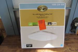 lot 17 image: 12 in. White Square LED Flush Mount Ceiling Light 1000 Lumens 4000K Bright White Dimmable 14-Watt Energy Star Rated