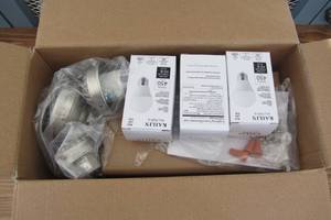 lot 20 image: 3-Light Brushed Nickel Ceiling Fan Shades LED Light Kit
