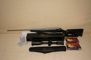 lot 4 image: Tikka T3 .338 Win Mag Rifle with NEW Quigley Ford 5-20x50 $1700 Scope