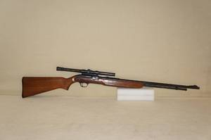 lot 11 image: Vintage J C Higgins Model 36 .22 LR Rifle with Period Correct Scope