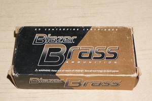 lot 30 image: 50 Blazer Brass 9mm Luger 115 Gr FMJ Ammo