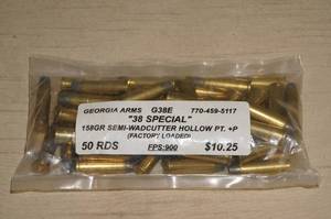 lot 35 image: 50 Georgia Arms .38 Special 158 Gr Wadcutter HP P Ammo